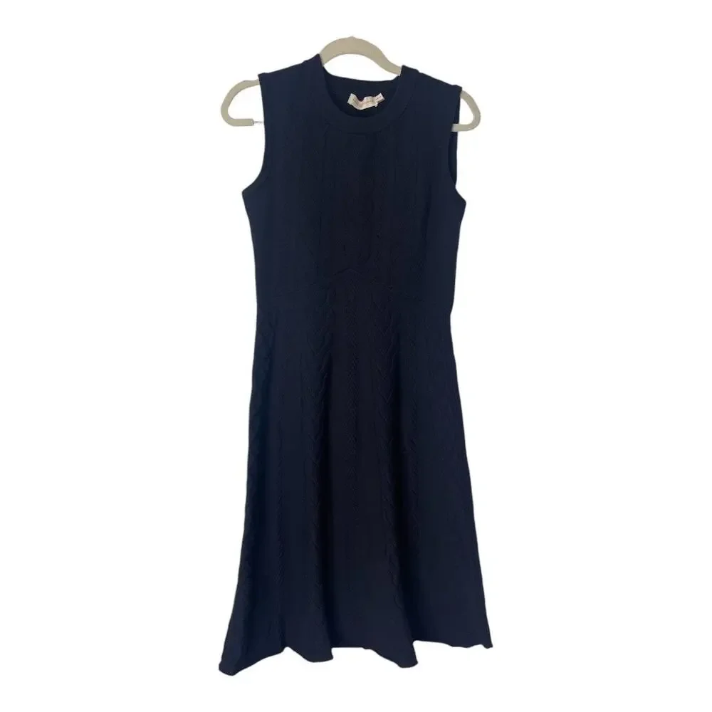Tory Burch Palais Merino Wool Sweater Dress Cable Knit Party Cocktail Office XS